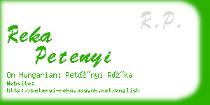 reka petenyi business card